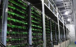 An advanced mining rig setup, illustrating the hardware's efficiency in cryptocurrency extraction