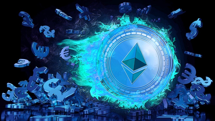 Ethereum mining rigs set up for high-performance hashing